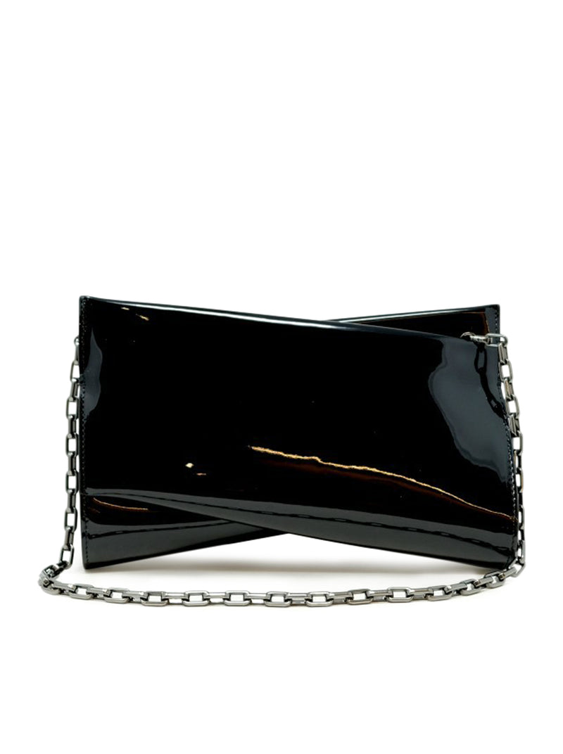 PATENT LOUBITWIST CLUTCH BAG