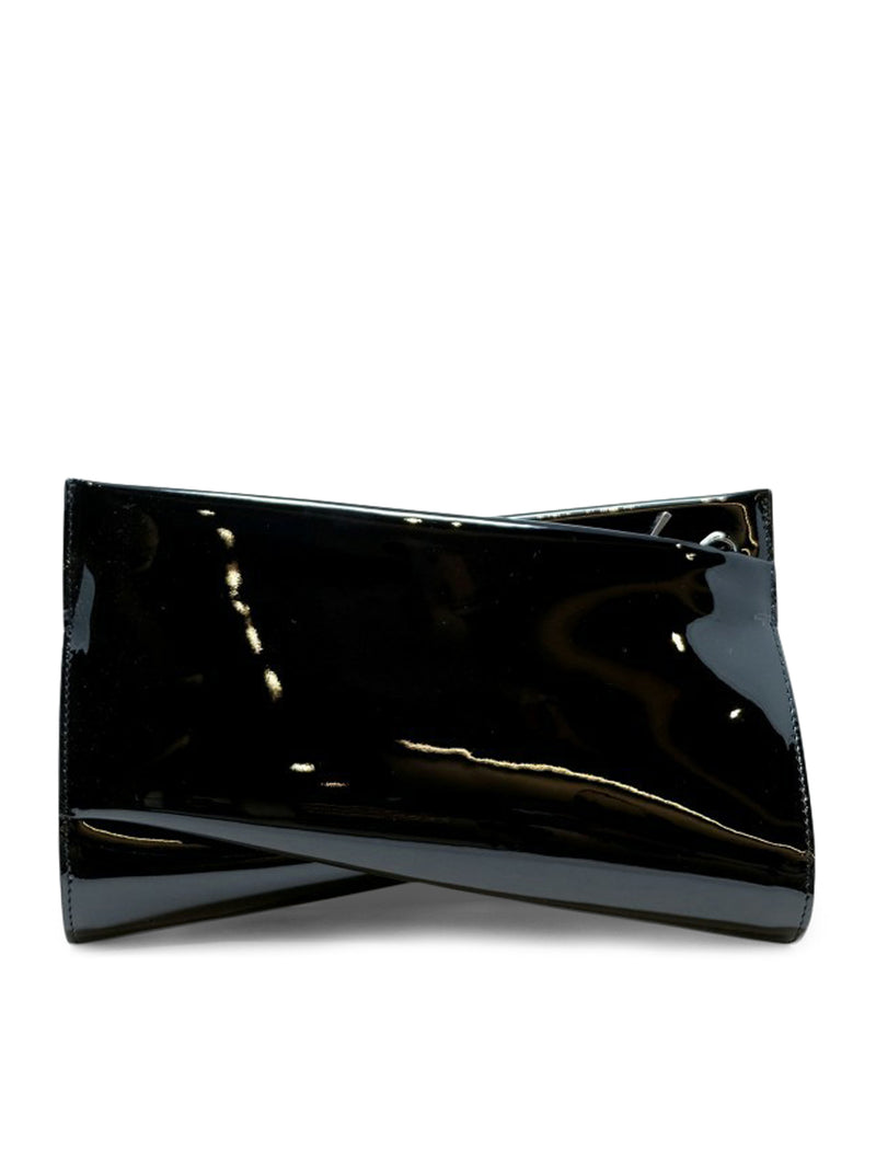 PATENT LOUBITWIST CLUTCH BAG