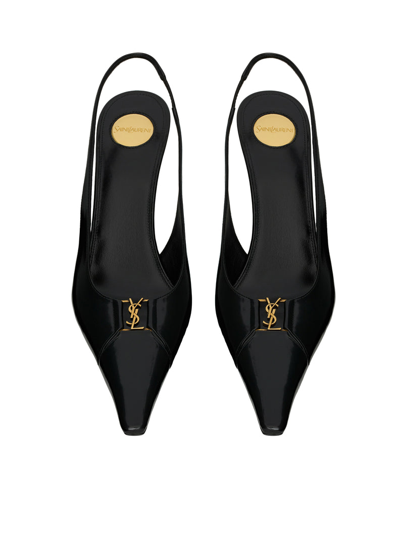 BABYLONE BRETEUIL OPEN BACK PUMP IN SMOOTH LEATHER