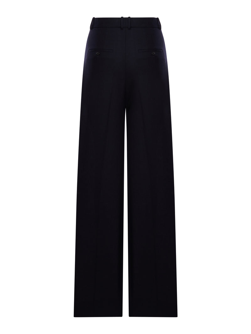WIDE LEG TROUSERS IN CHINÉ WOOL