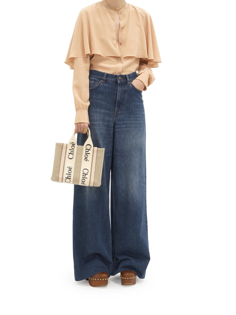 WOODY SMALL LINEN TOTE BAG