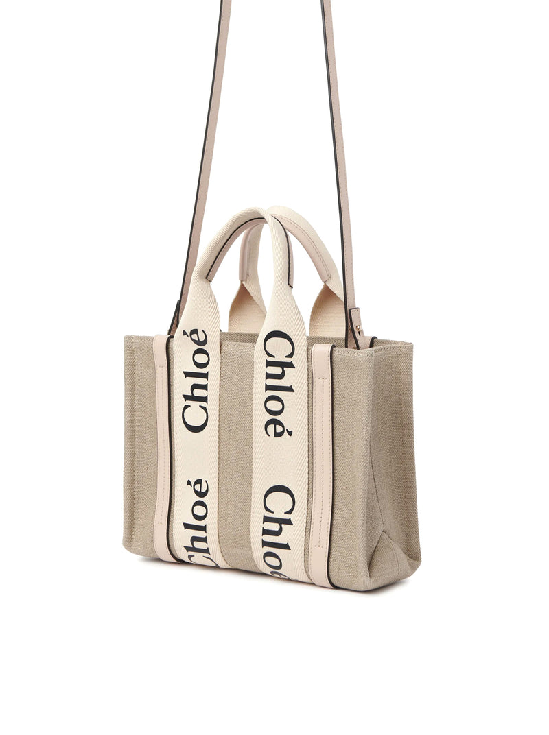 WOODY SMALL LINEN TOTE BAG