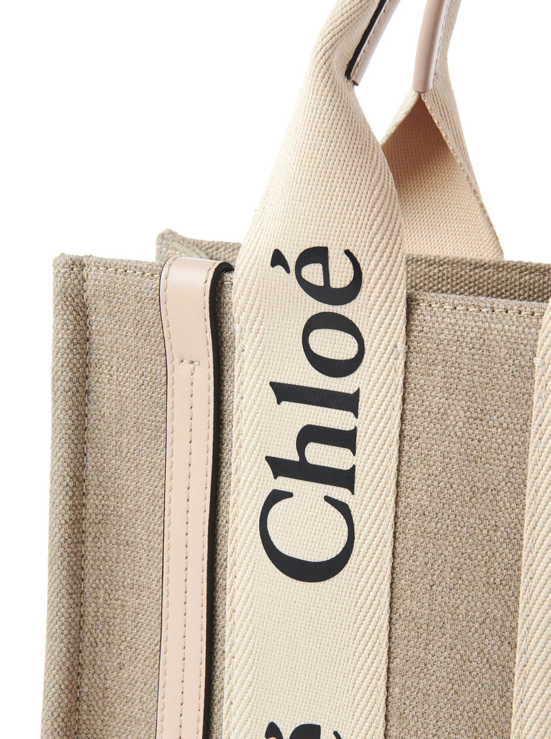 WOODY SMALL LINEN TOTE BAG