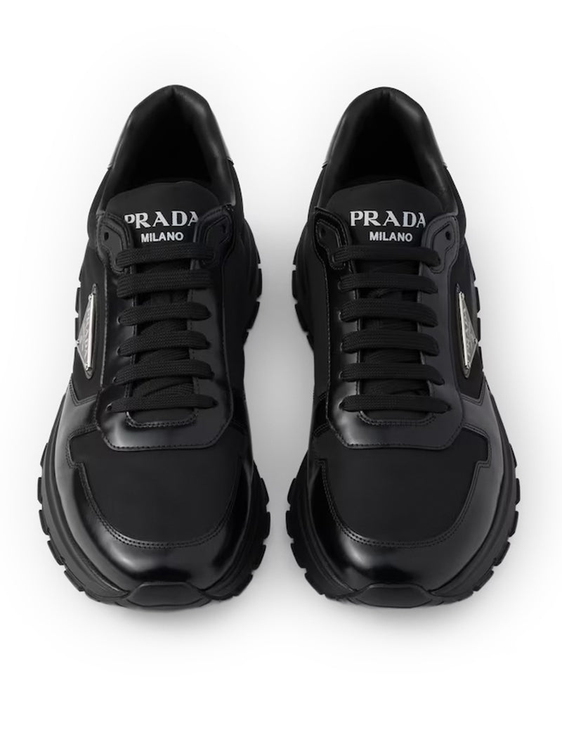 PRAX 01 SNEAKERS IN RE-NYLON AND BRUSHED LEATHER