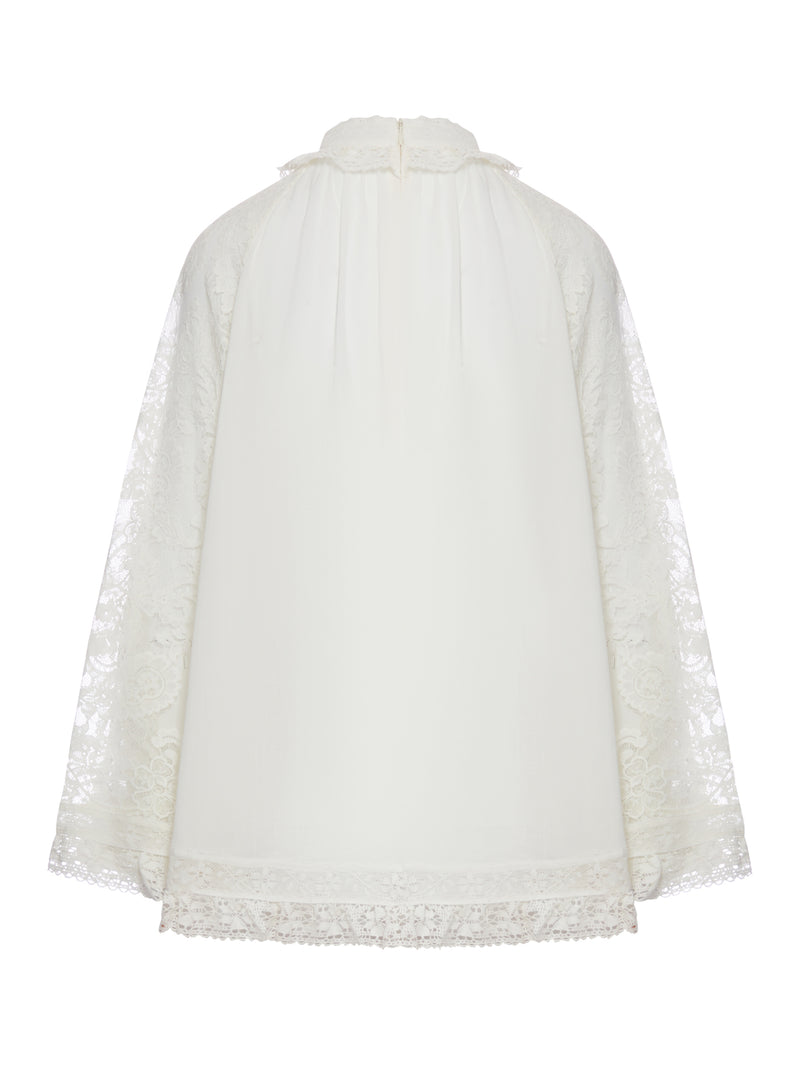 RAMIE TUNIC WITH LACE INSERTS