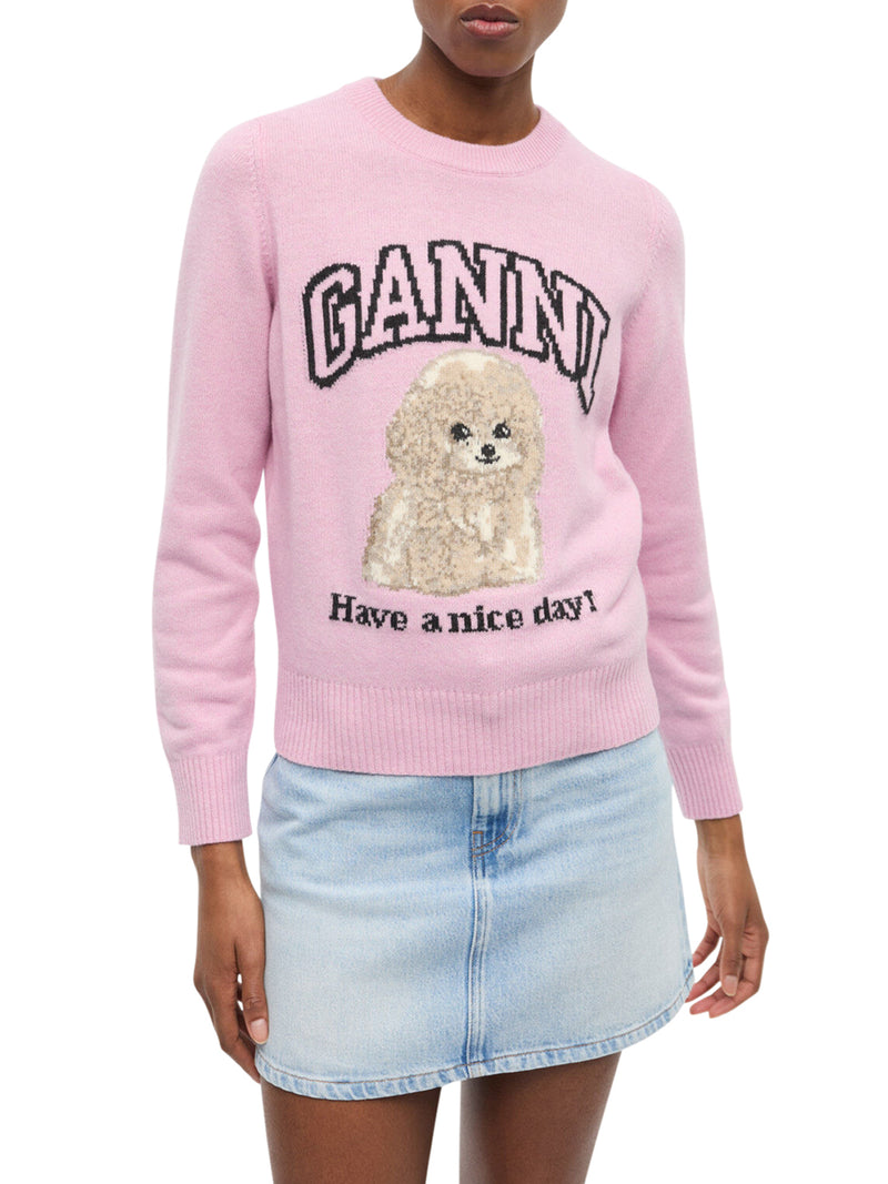 WOOL SWEATER WITH PRINT