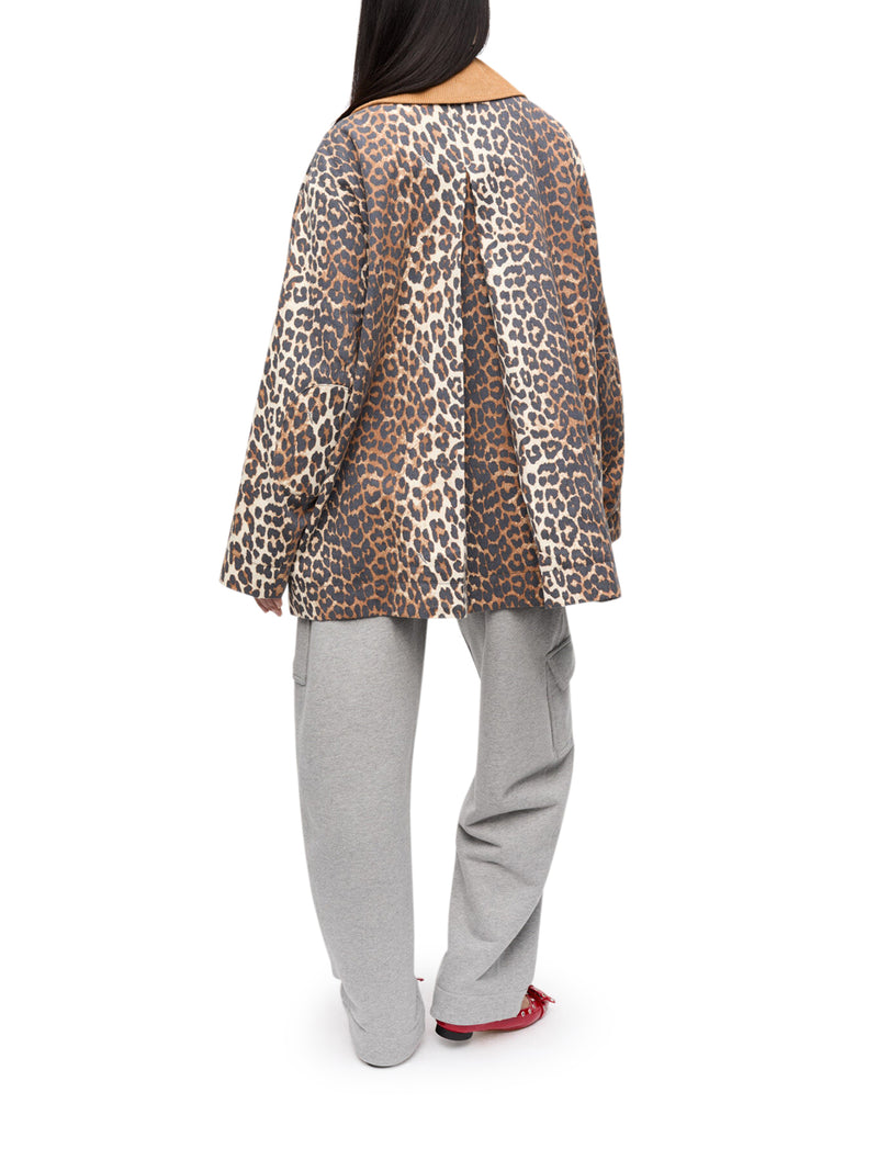 PRINTED CANVAS MIDI JACKET