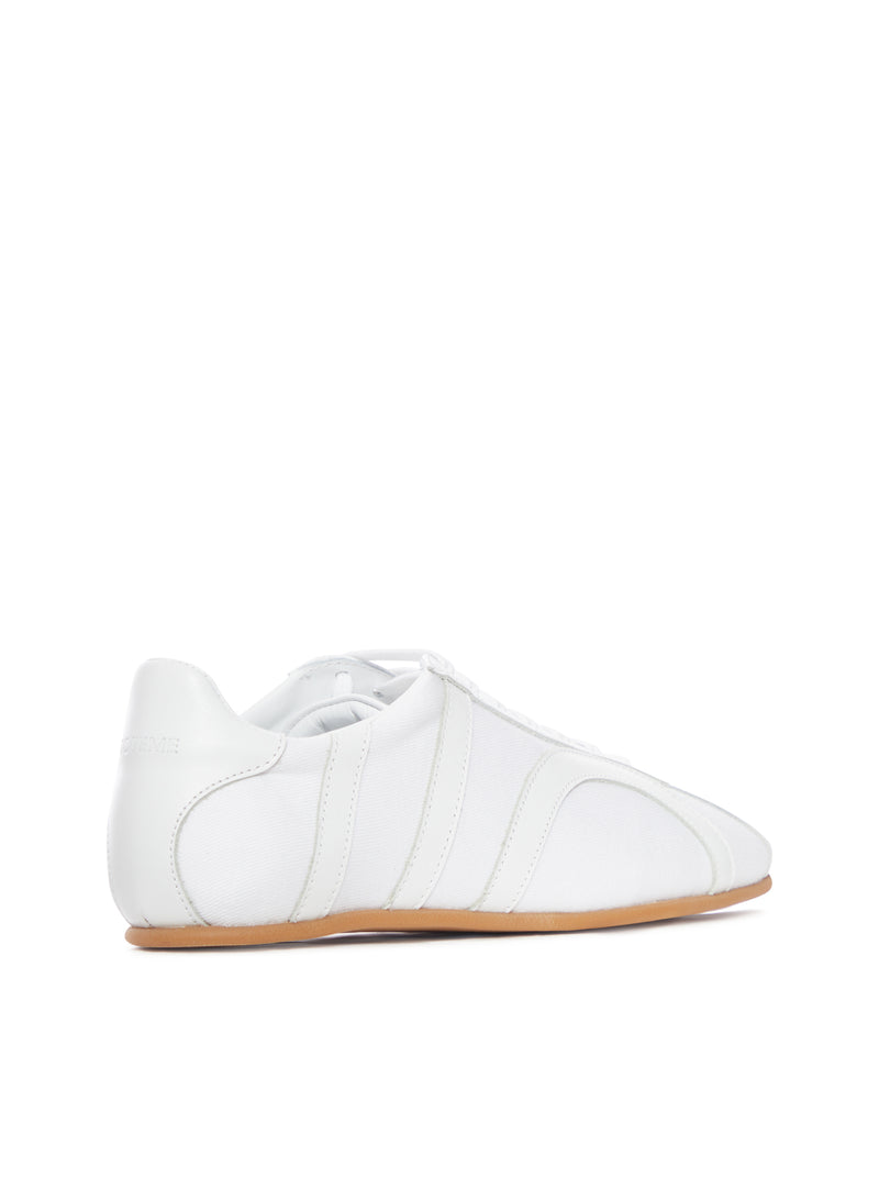 COTTON CANVAS SNEAKERS WITH LEATHER INSERTS