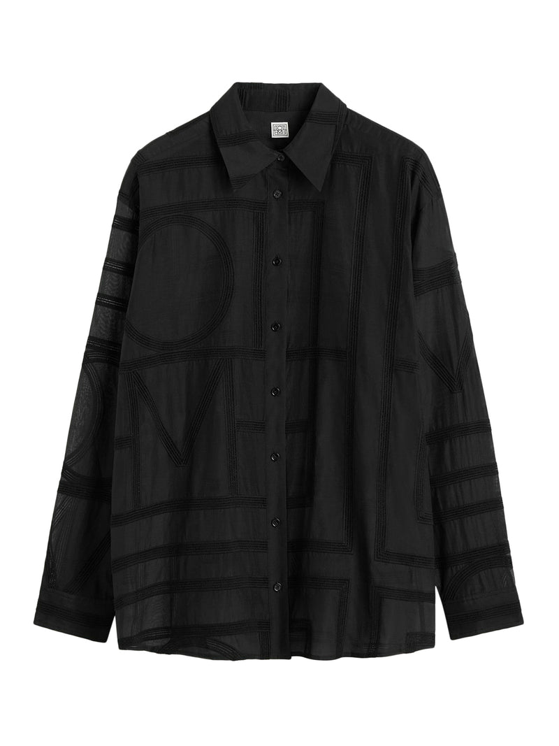 SILK SHIRT WITH MONOGRAM