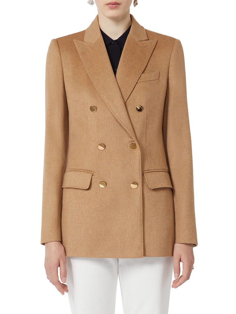 CAMEL DRAP BLAZER WITH SABLES
