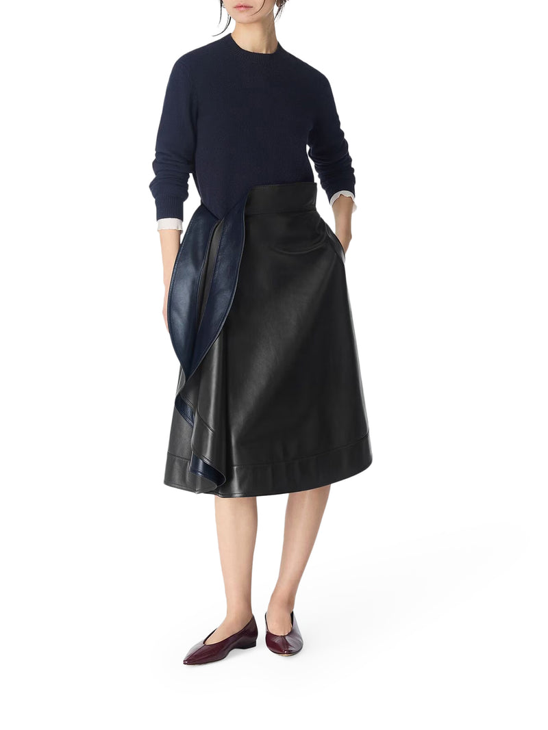LEATHER A-LINE SKIRT