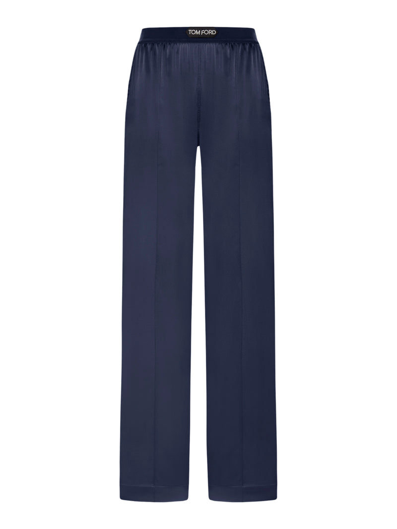 STRETCH SILK SATIN PANTS