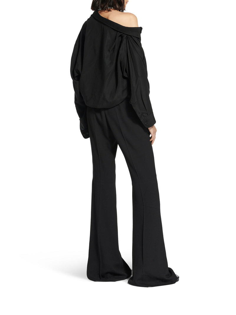 ONE SHOULDER SHIRT IN FLUID POPLIN