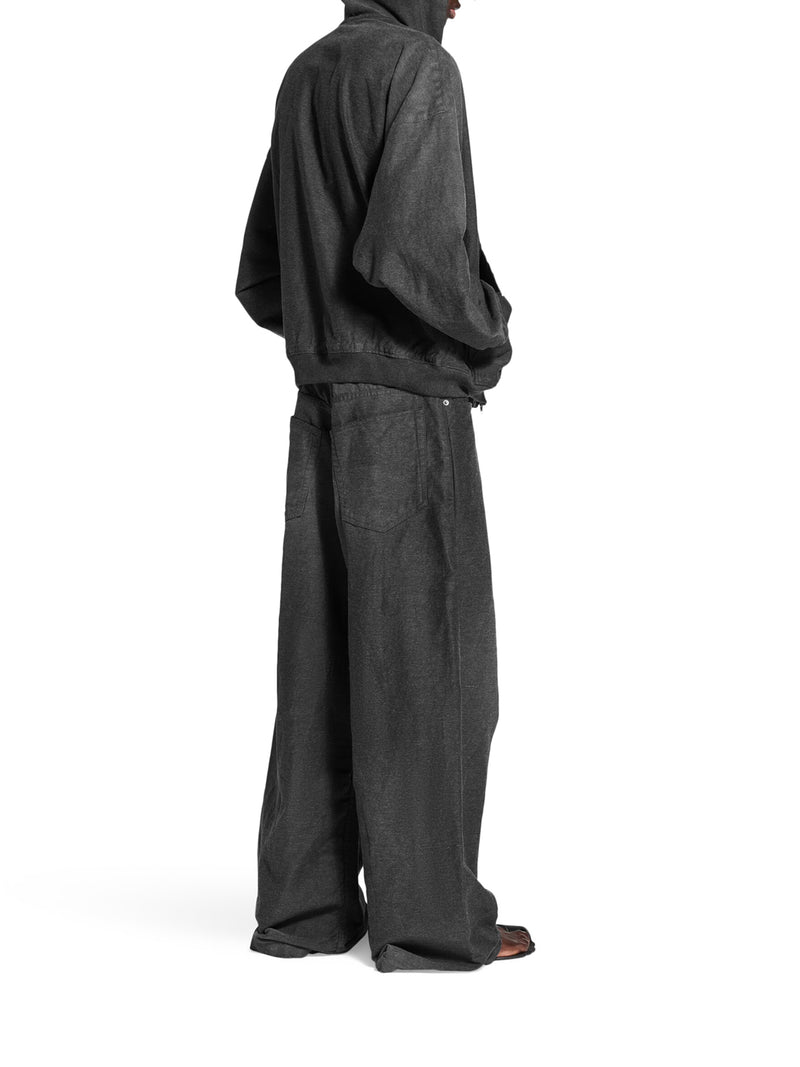 BAGGY TROMPE L`ŒIL PANTS IN COTTON DENIM