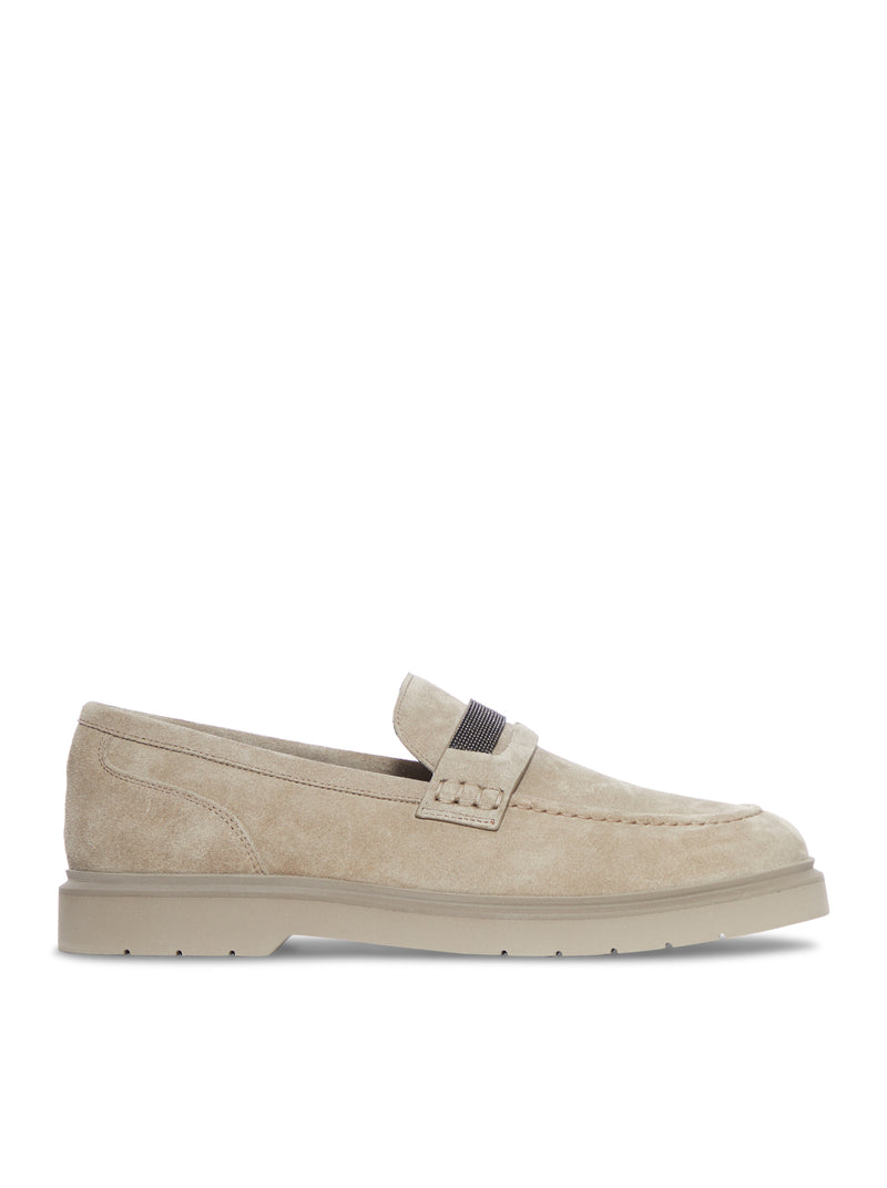PENNY LOAFER IN SUEDE WITH MONILE