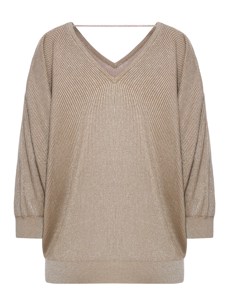V-NECK SWEATER IN COTTON AND VISCOSE