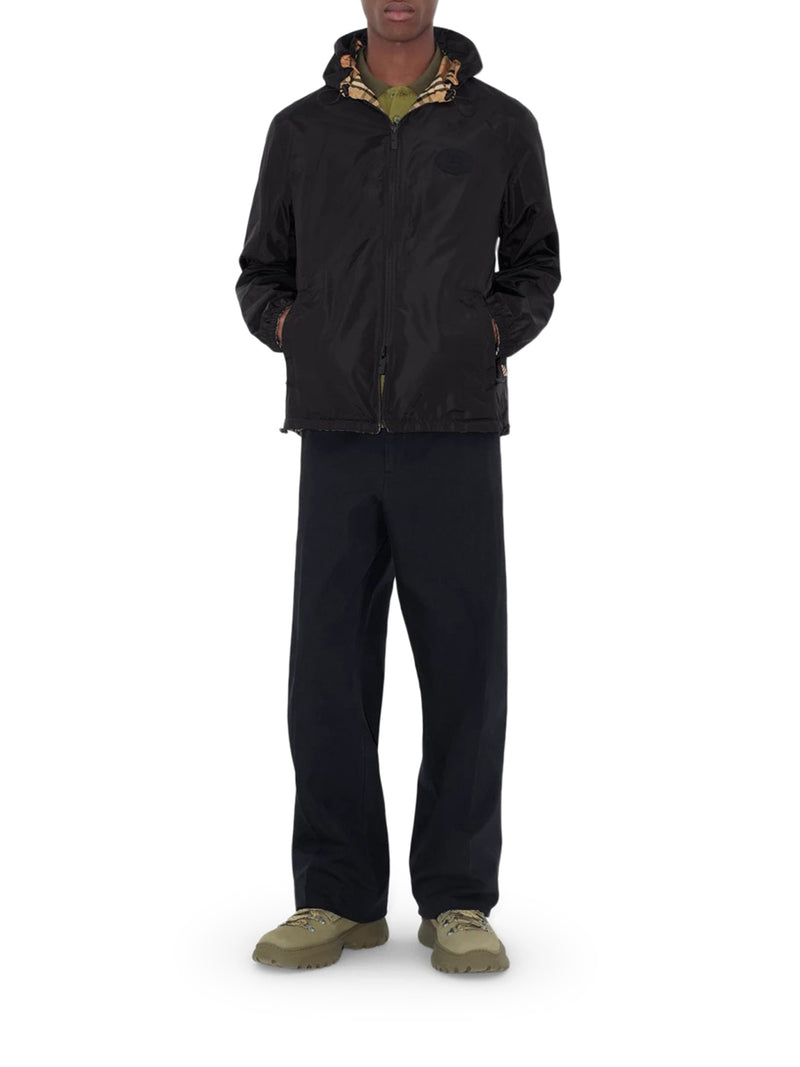 REVERSIBLE CHECK JACKET WITH HOOD