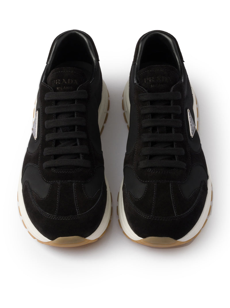 PRAX SUEDE AND RE-NYLON SNEAKERS