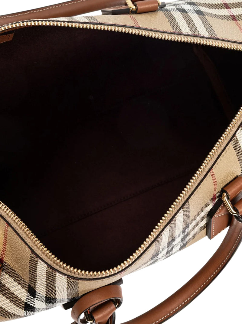 CHECKED ZIPPED BOWLING TOTE BAG