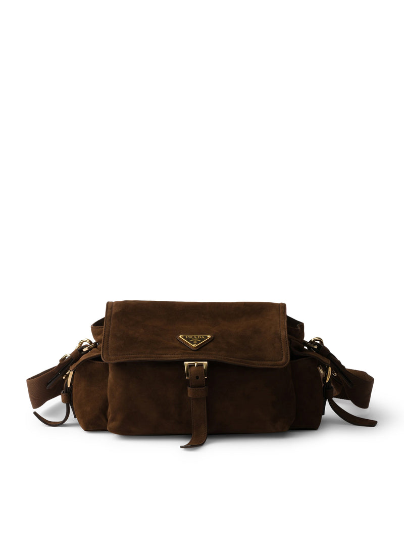 EXPLORE MEDIUM SUEDE SHOULDER BAG