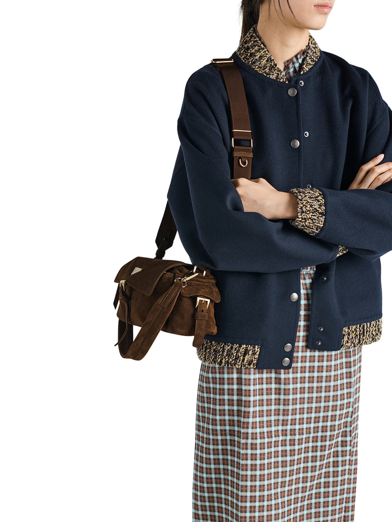 EXPLORE MEDIUM SUEDE SHOULDER BAG