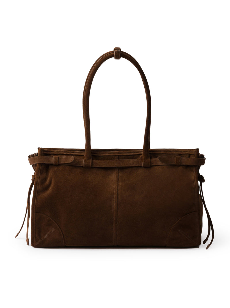 PRADA BONNIE LARGE SUEDE HANDBAG