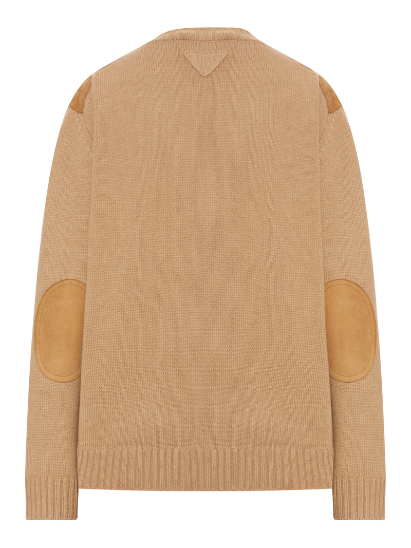 WOOL AND CASHMERE SWEATER WITH SUEDE INSERTS