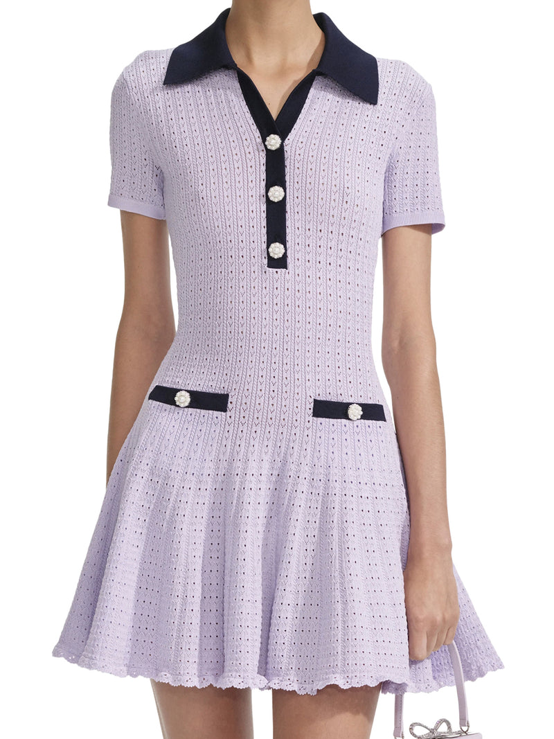 MINI DRESS IN OPENWORK MESH