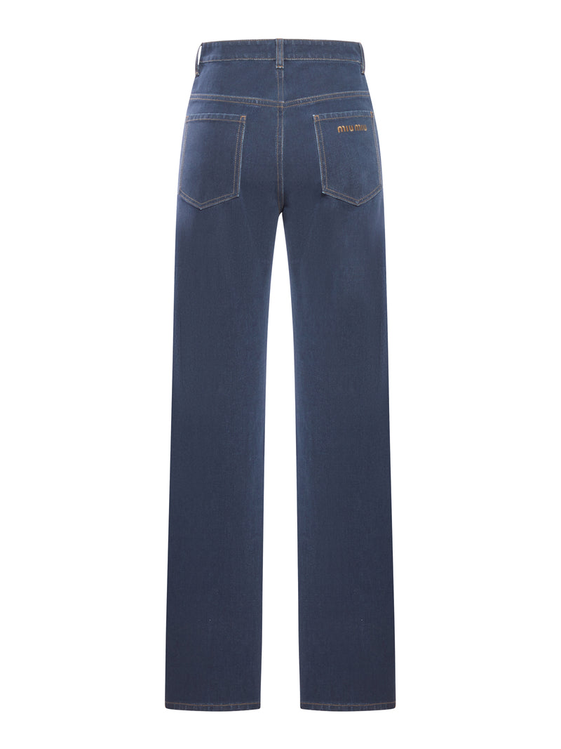 WIDE LEG PANTS WITH EMBROIDERED LOGO