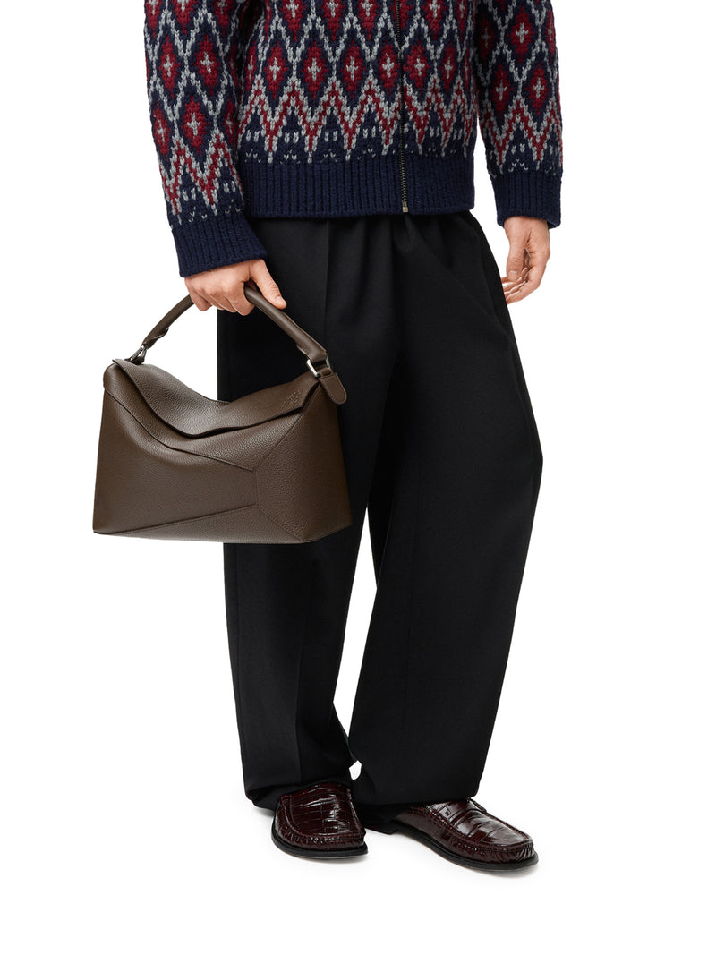 LARGE PUZZLE BAG IN HAMMERED CALFSKIN