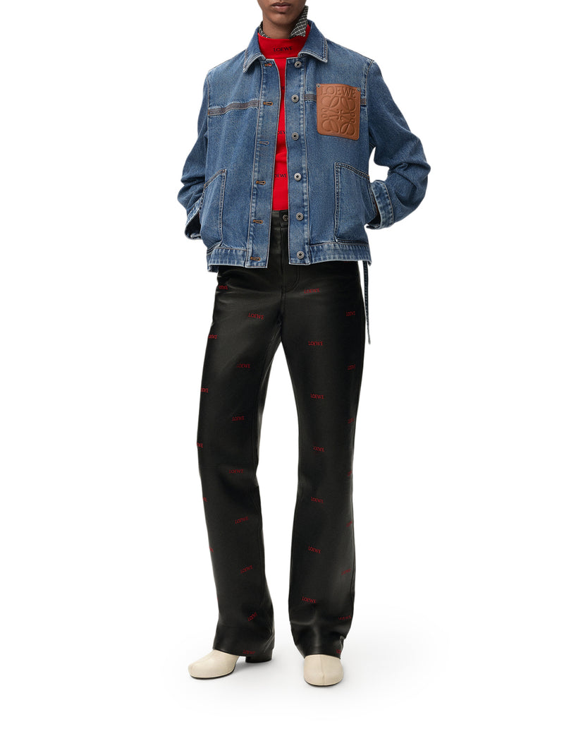 COTTON DENIM JACKET WITH AN ASYMMETRIC HEM AND SIDE LACES