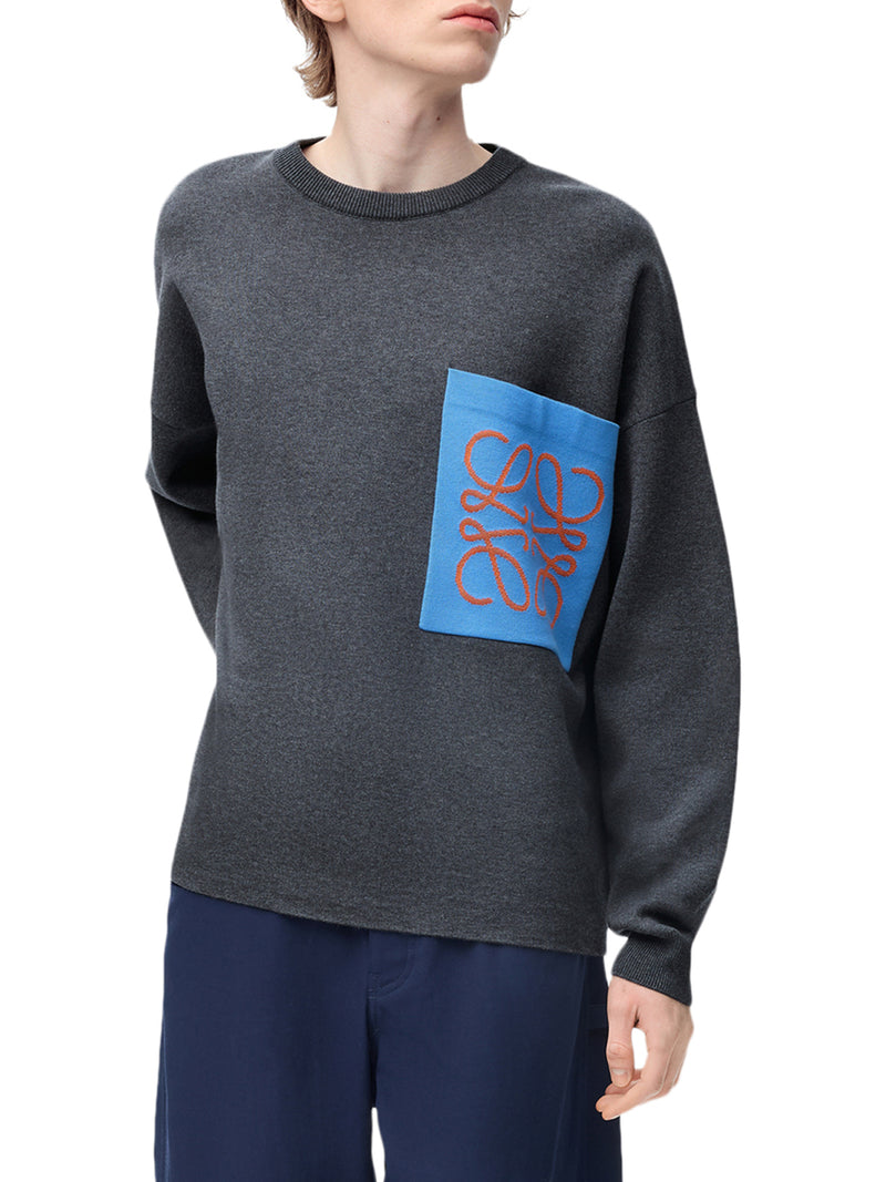 ANAGRAM COTTON BLEND SWEATER WITH POCKET