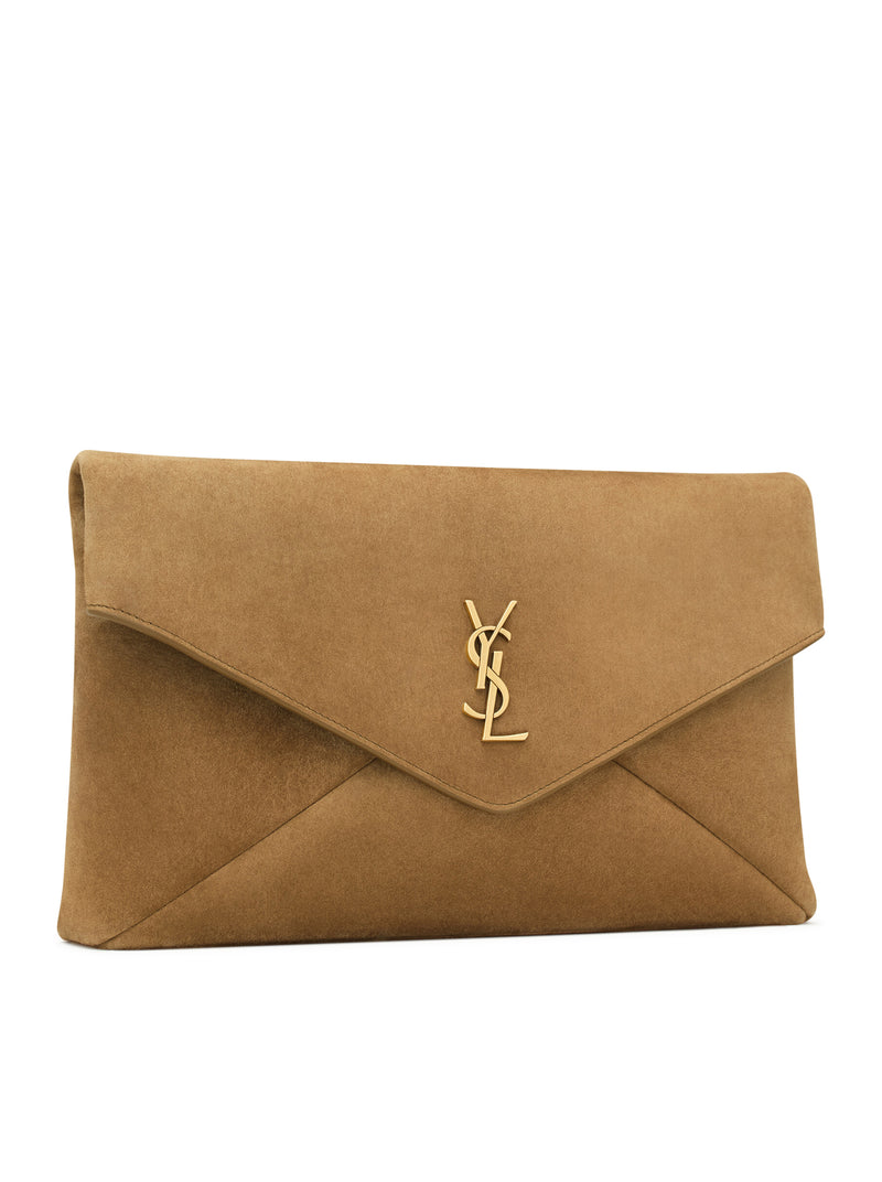 LARGE CASSANDRE ENVELOPE CLUTCH IN SUEDE
