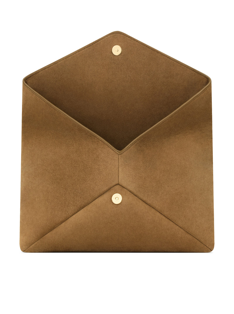 LARGE CASSANDRE ENVELOPE CLUTCH IN SUEDE
