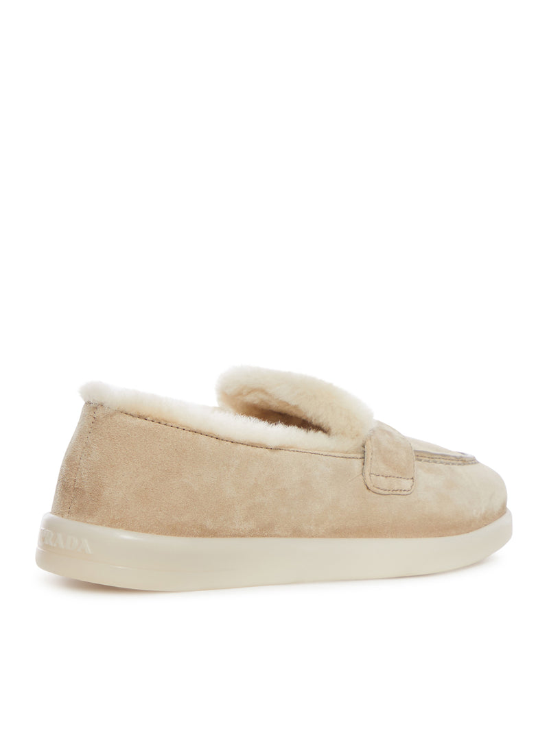 SUEDE AND SHEEPSKIN LOAFERS