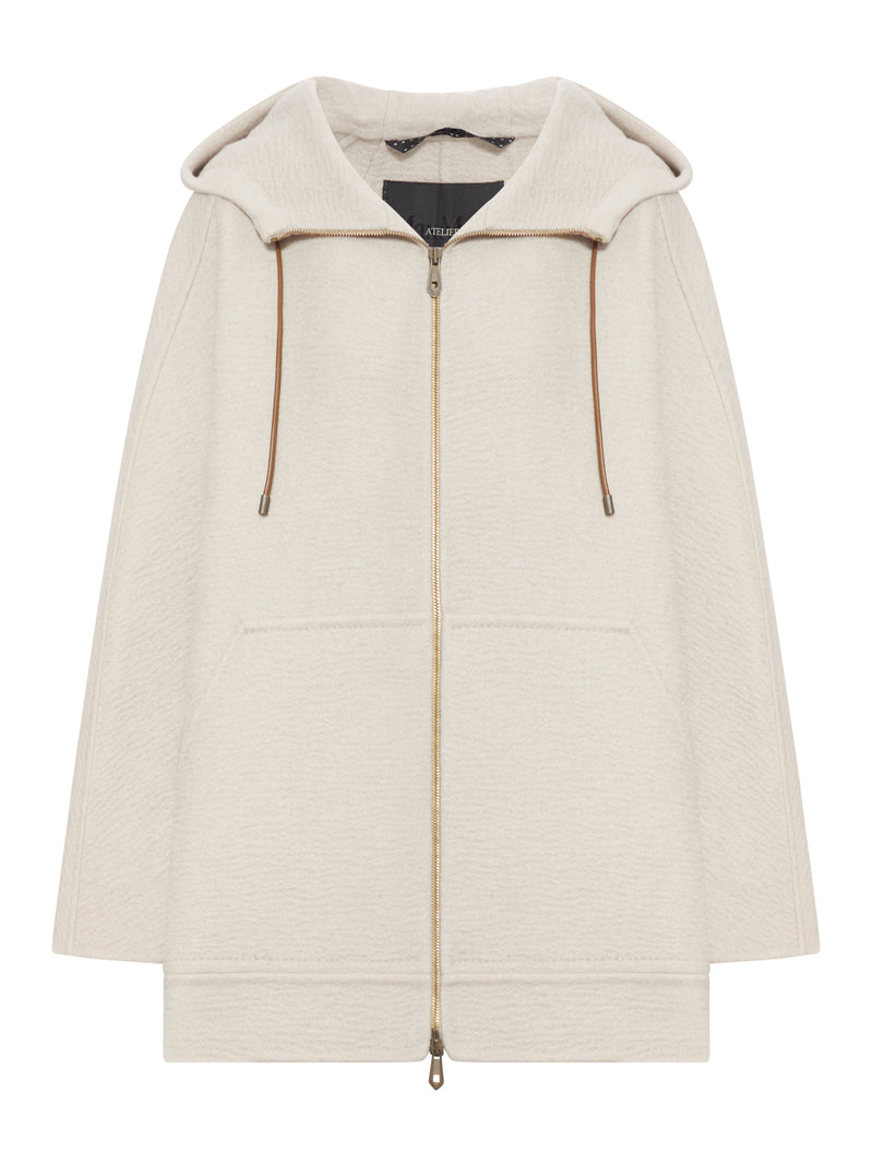 DOUBLE PURE CASHMERE SWEATSHIRT COAT