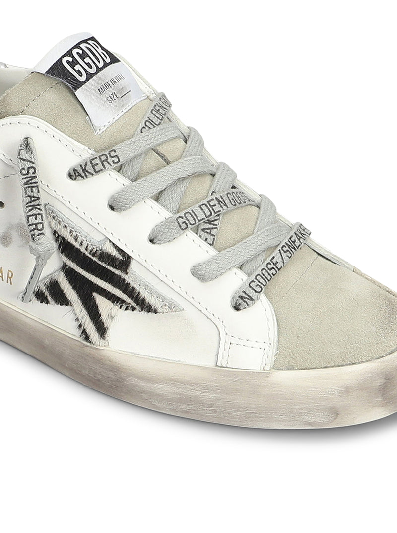 SUPER-STAR IN WHITE LEATHER AND SUEDE