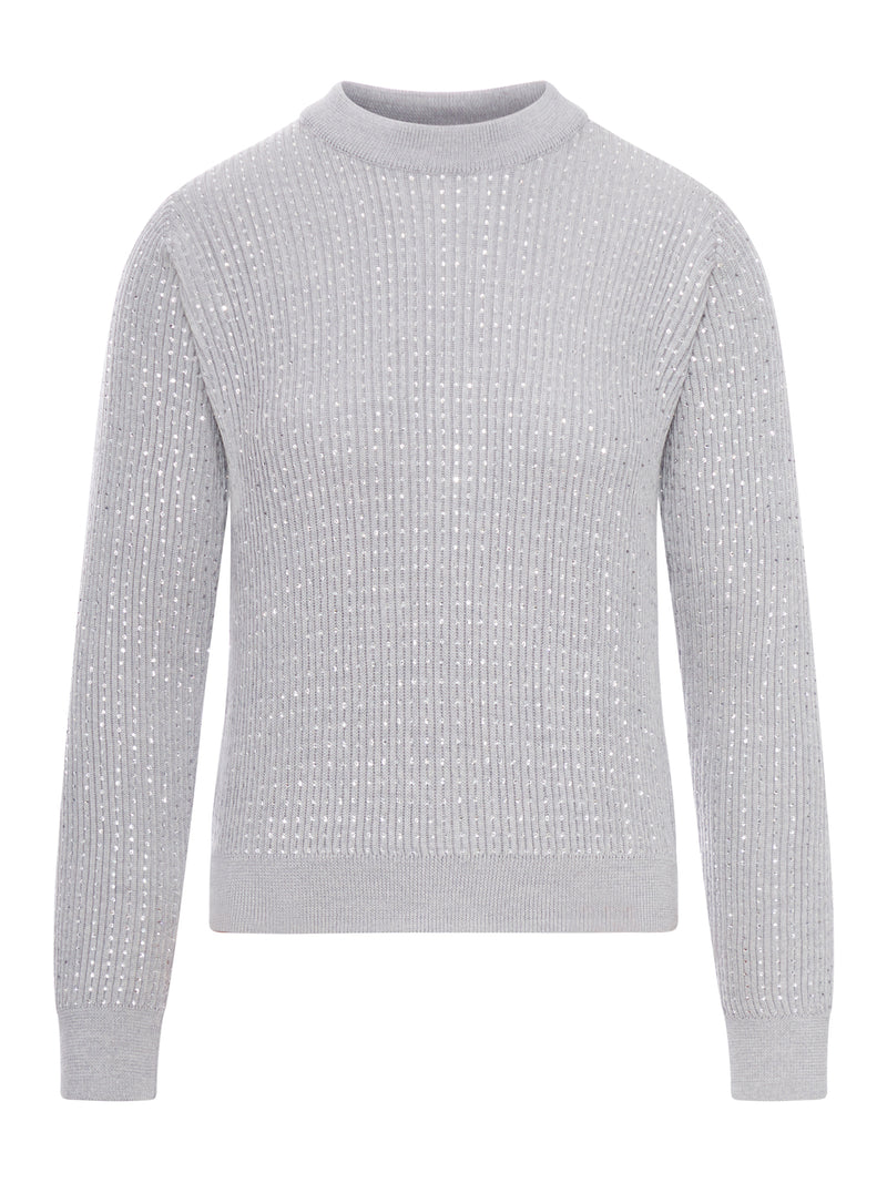 SWEATER WITH ALL-OVER CRYSTALS