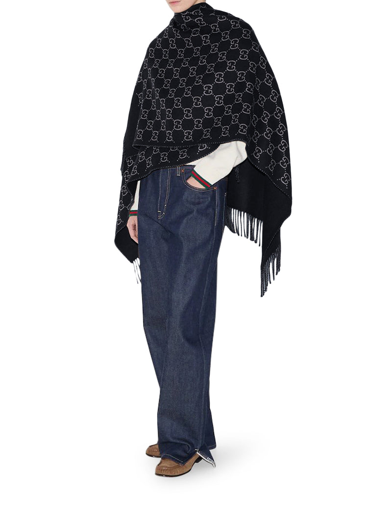 GG WOOL JACQUARD CAPE