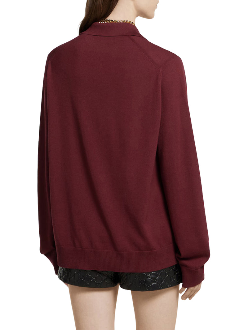 LIGHTWEIGHT WOOL POLO SHIRT WITH EMBROIDERED LOGO