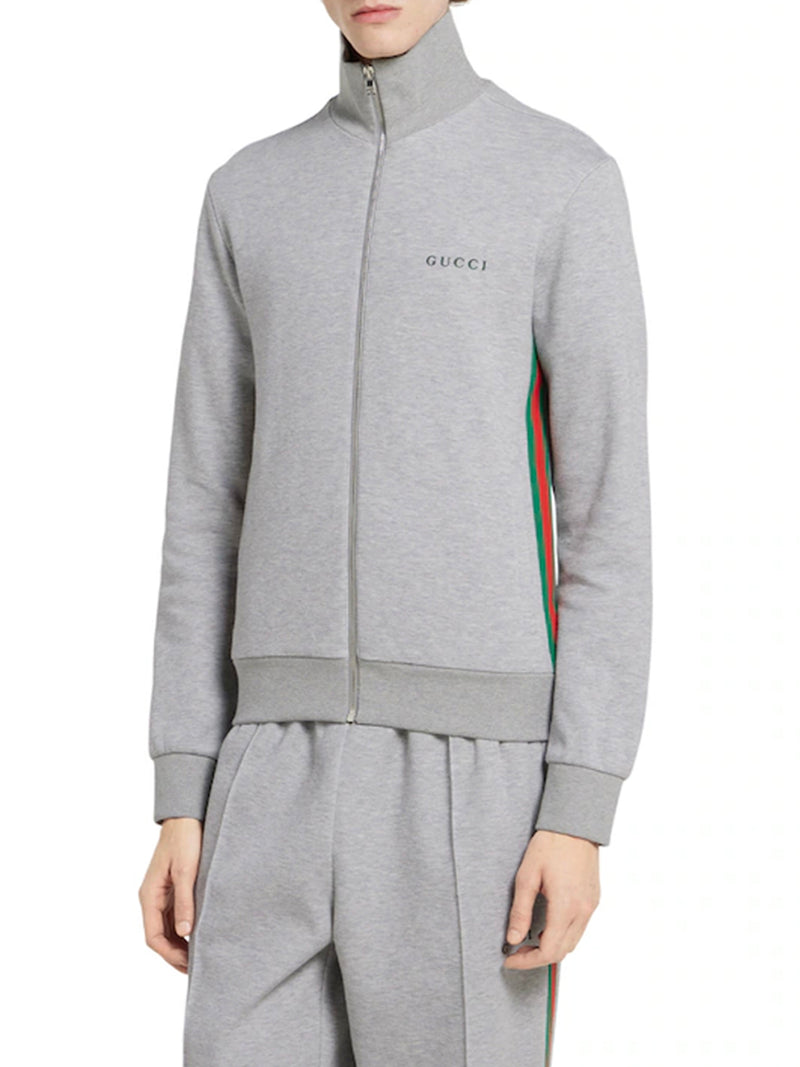 DOUBLE COTTON PIQUET JACKET WITH ZIP