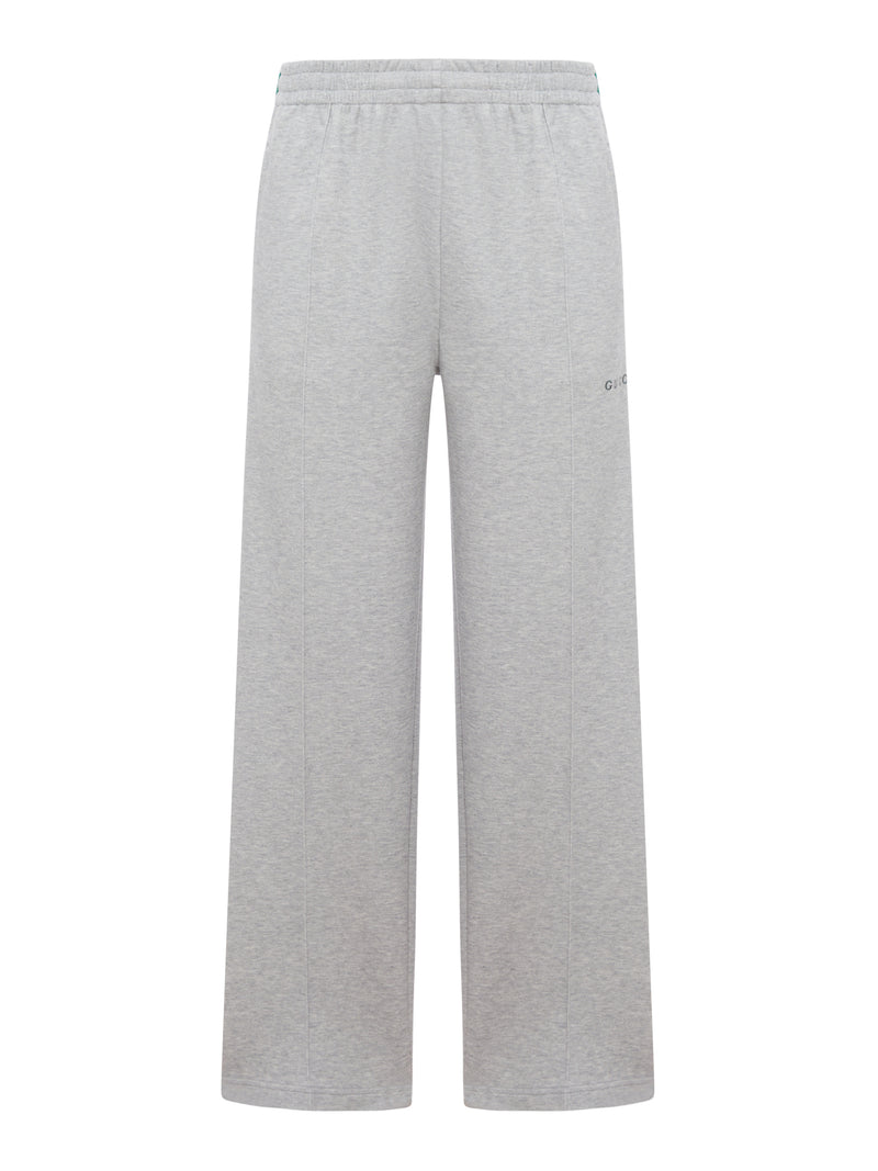 DOUBLE-LAYERED COTTON PIQUET SPORTS TROUSERS