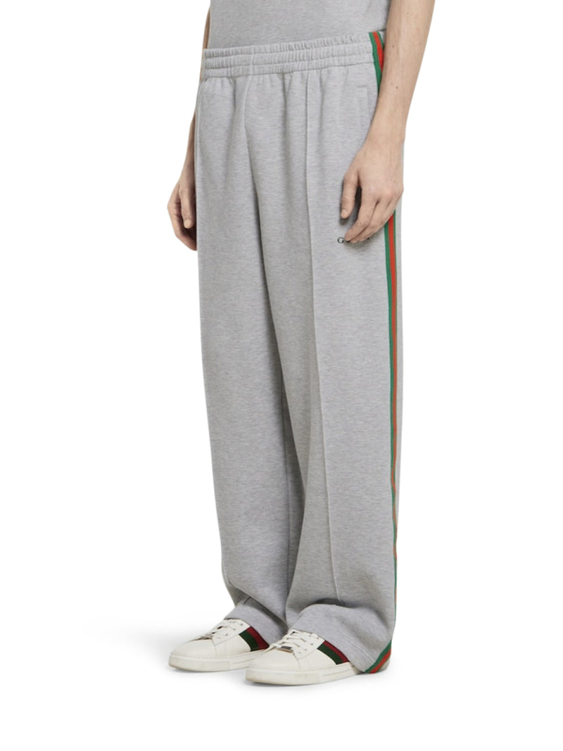 DOUBLE-LAYERED COTTON PIQUET SPORTS TROUSERS