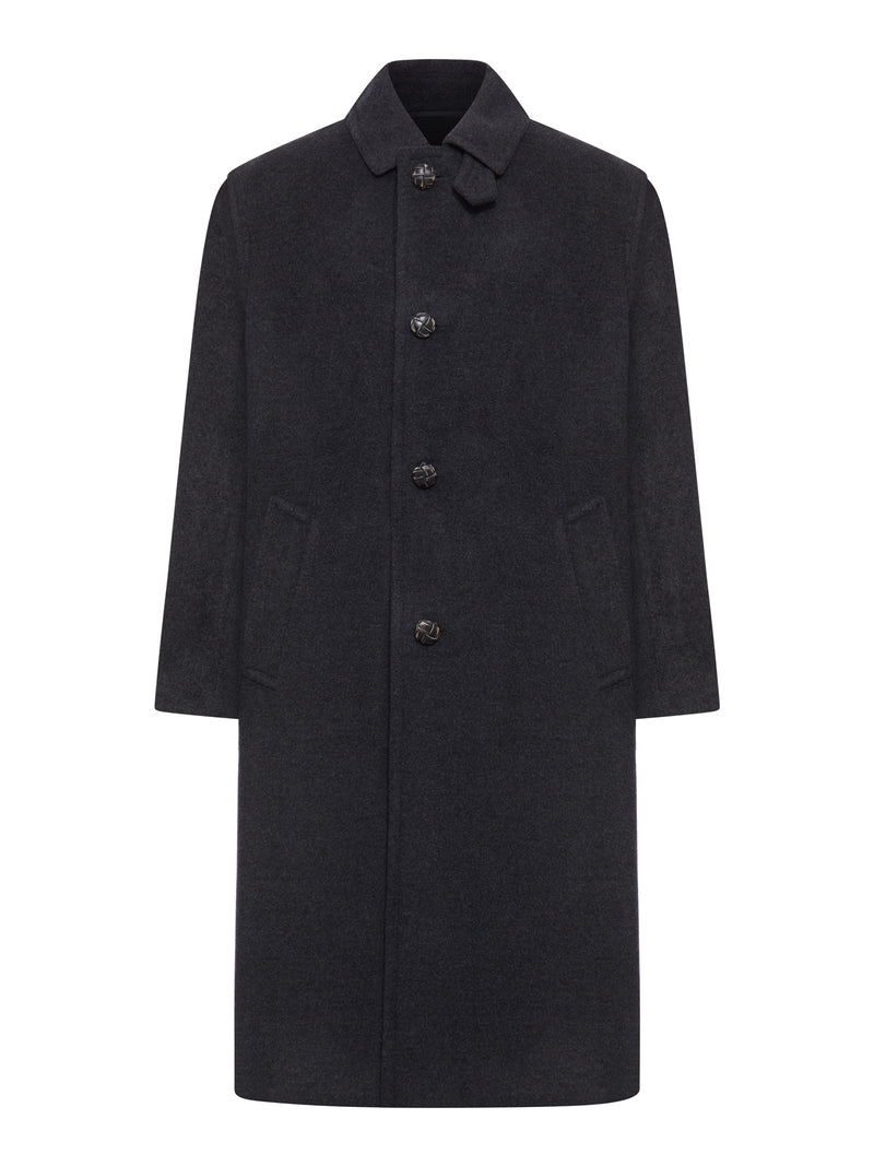 SINGLE-BREASTED CASHMERE LODEN COAT