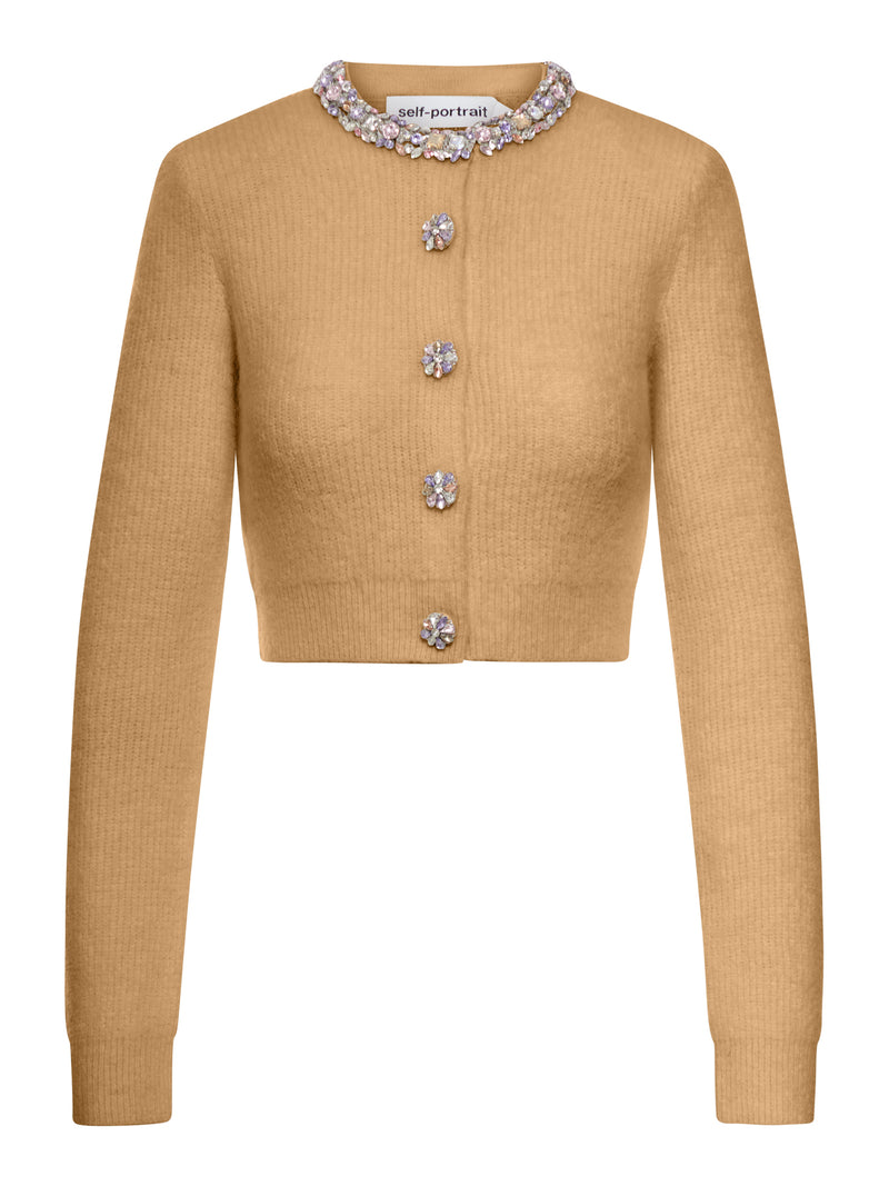 ALPACA CARDIGAN WITH JEWEL DECORATIONS