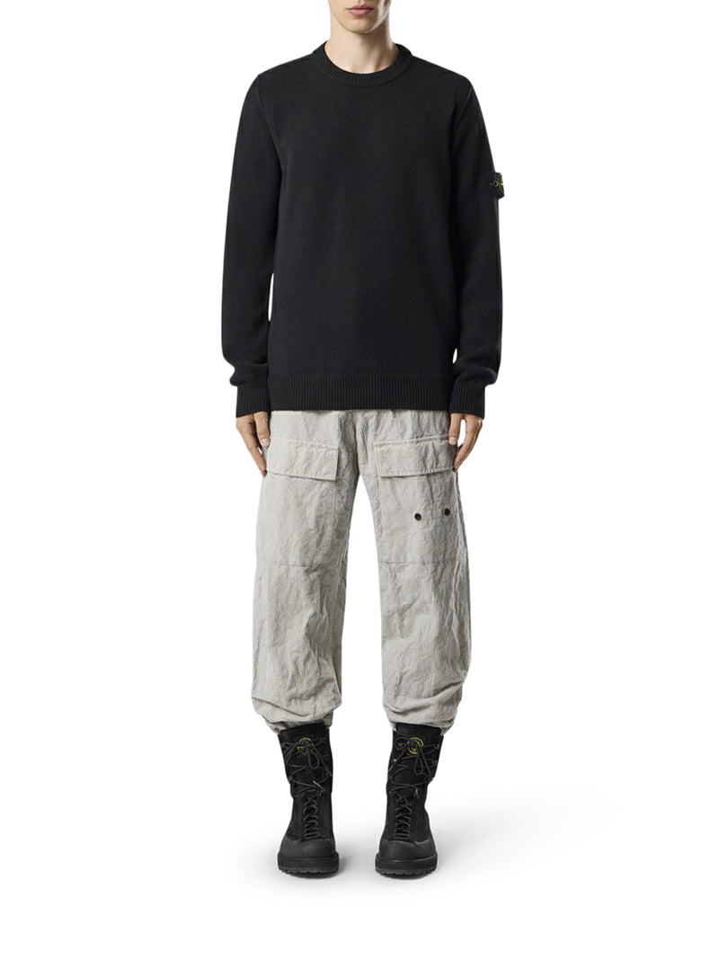 MELANGE EFFECT SWEATER WITH COMPASS LOGO