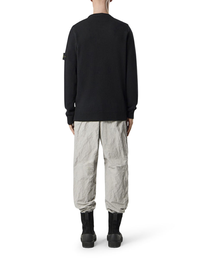 MELANGE EFFECT SWEATER WITH COMPASS LOGO