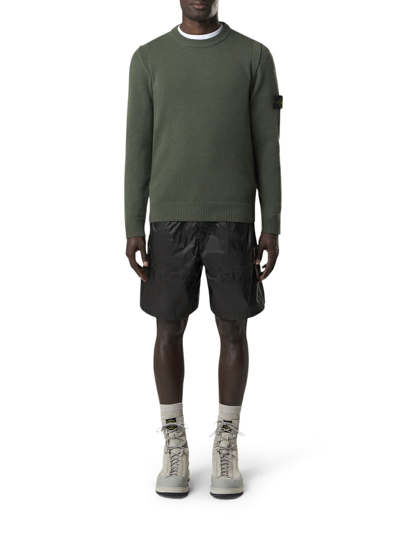 MELANGE EFFECT SWEATER WITH COMPASS LOGO