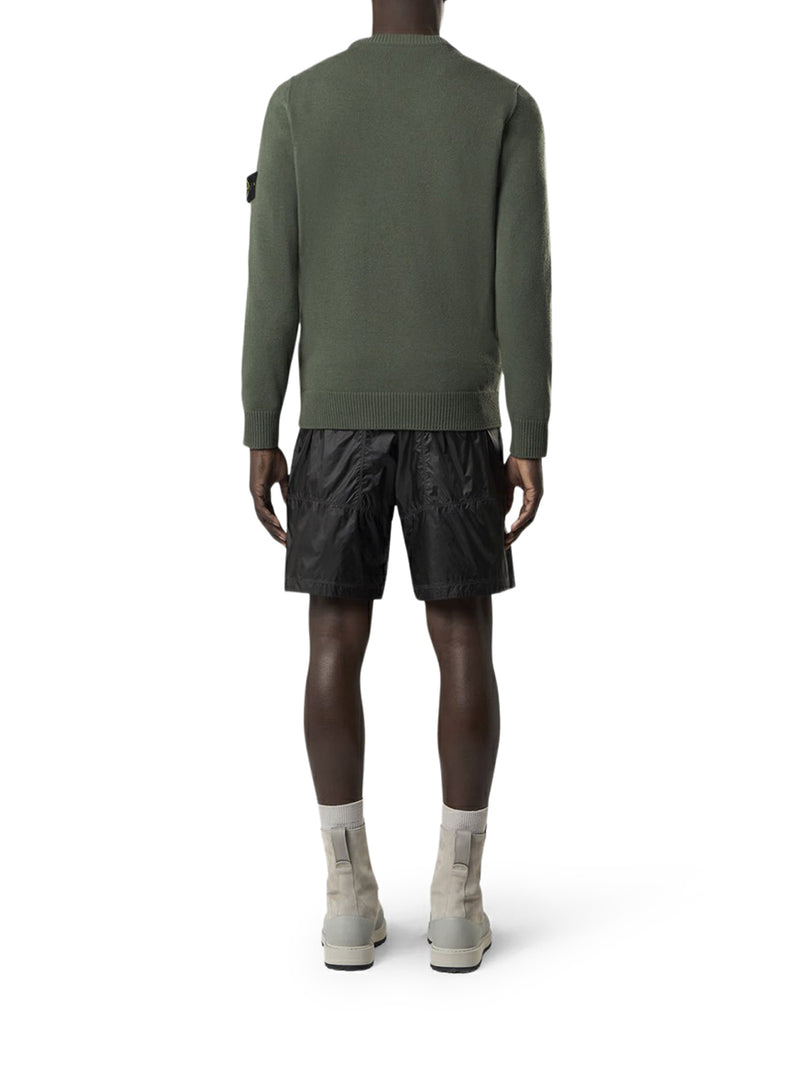 MELANGE EFFECT SWEATER WITH COMPASS LOGO