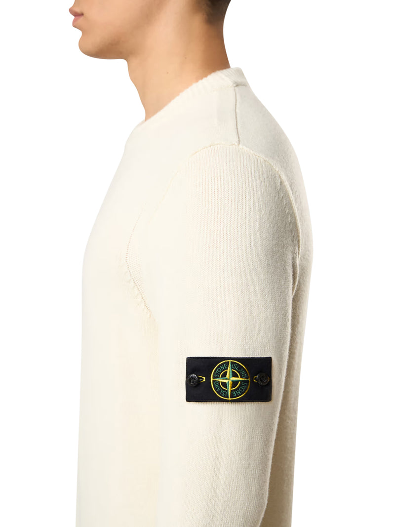 MELANGE EFFECT SWEATER WITH COMPASS LOGO